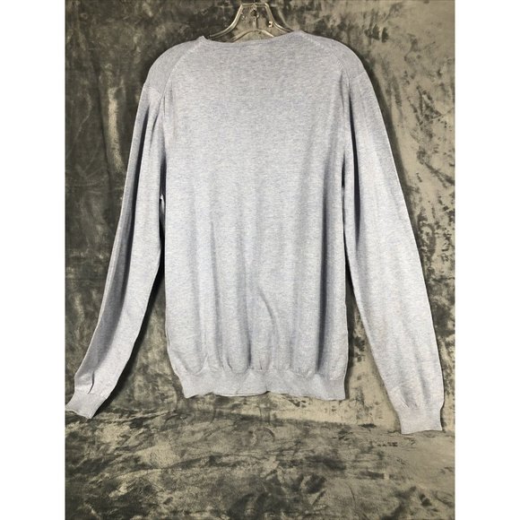 H&M Men’s Sweater Pull Over V-Neck Light Blue Long Sleeves Adult Large - Picture 8 of 10